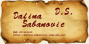 Dafina Šabanović vizit kartica